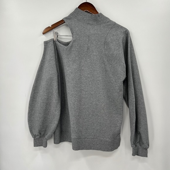 Lululemon Grey Mock Neck Cutout Long Sleeve Sweatshirt‎ Women's Size 12 - Picture 8 of 12